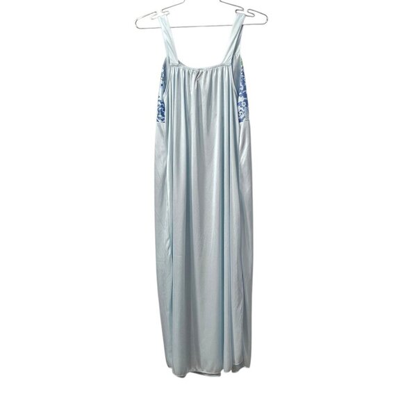 Cozee Corner Intimates Baby Blue Slip Satin Dress Midi Nightgown - Picture 4 of 5